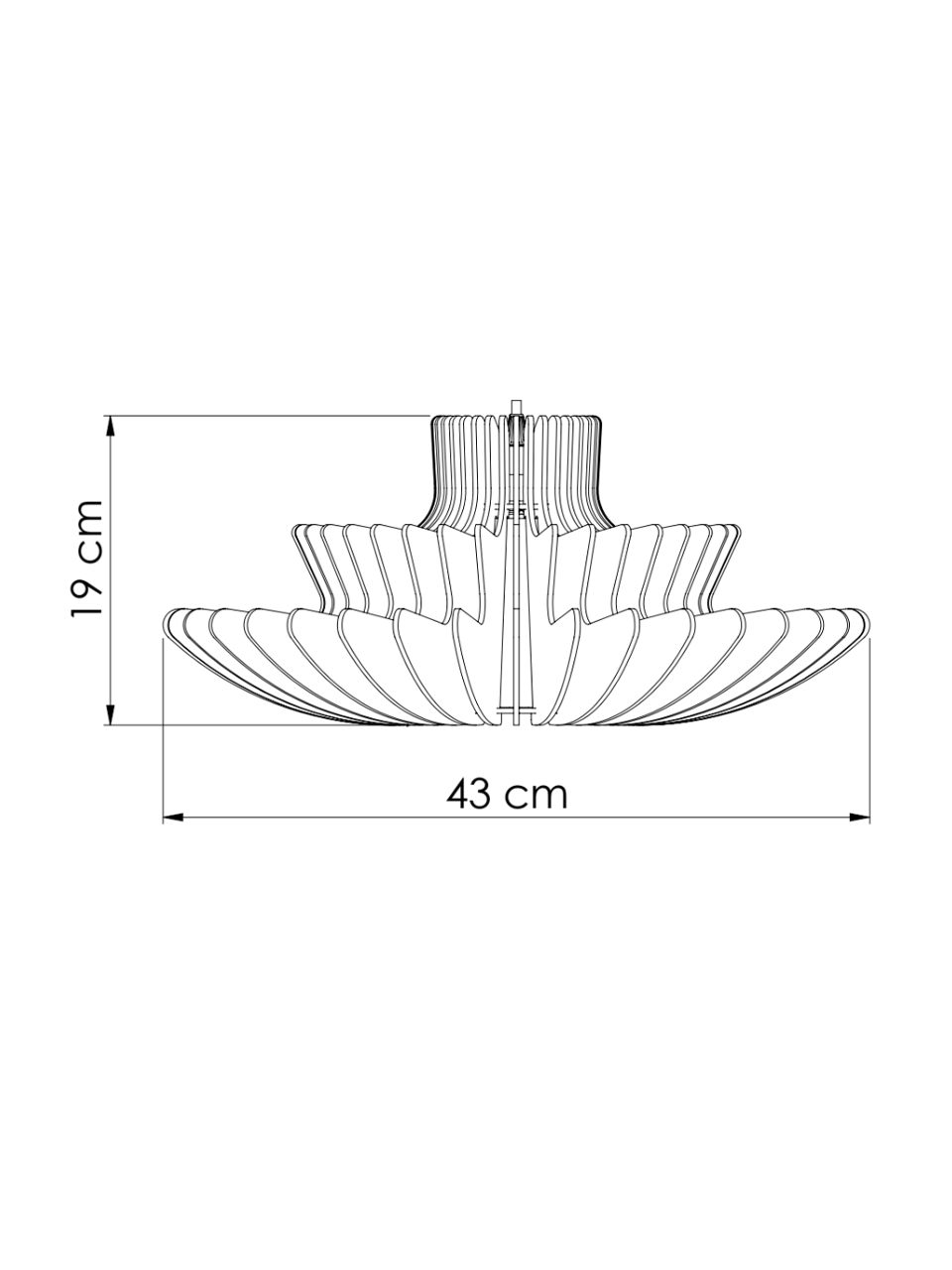 Luminaria Pendente de Madeira LMC430 E27 Ø44cm, Mesa Area Gourmet, Balcao de cozinha, Sala de Jantar, Cozinha